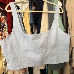 Banana Republic Light Blue Smocked Top